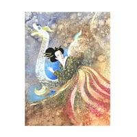 Лана Королиевска „Девојче и змеј“ платно уметност