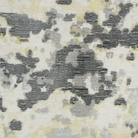 O Заливот на заливот се раздели модерен килим за светлосна област, сиво жолто, 7'9 9'9